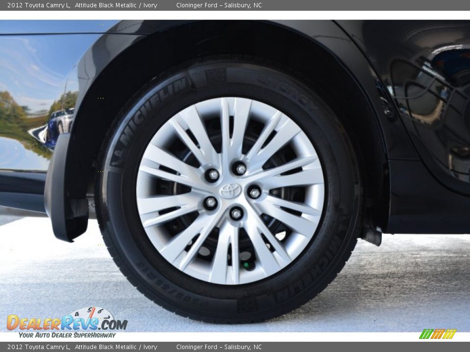 2012 Toyota Camry L Attitude Black Metallic / Ivory Photo #17