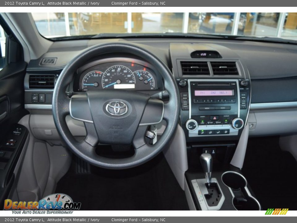 2012 Toyota Camry L Attitude Black Metallic / Ivory Photo #18
