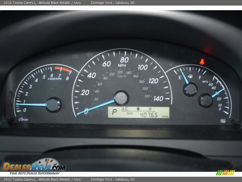 2012 Toyota Camry L Attitude Black Metallic / Ivory Photo #23