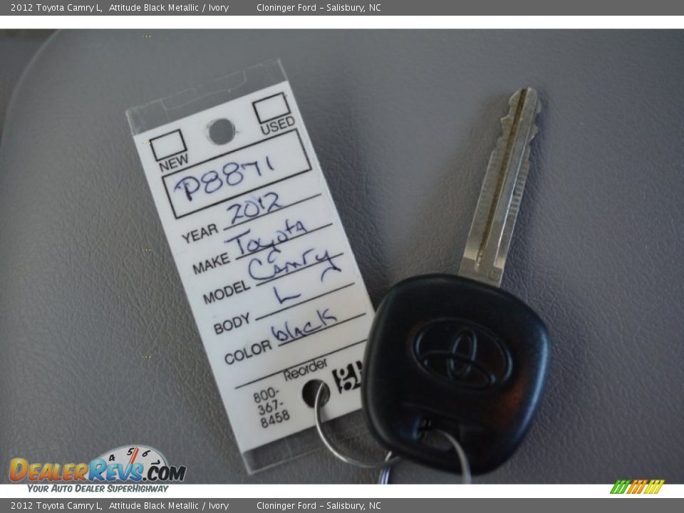 2012 Toyota Camry L Attitude Black Metallic / Ivory Photo #25