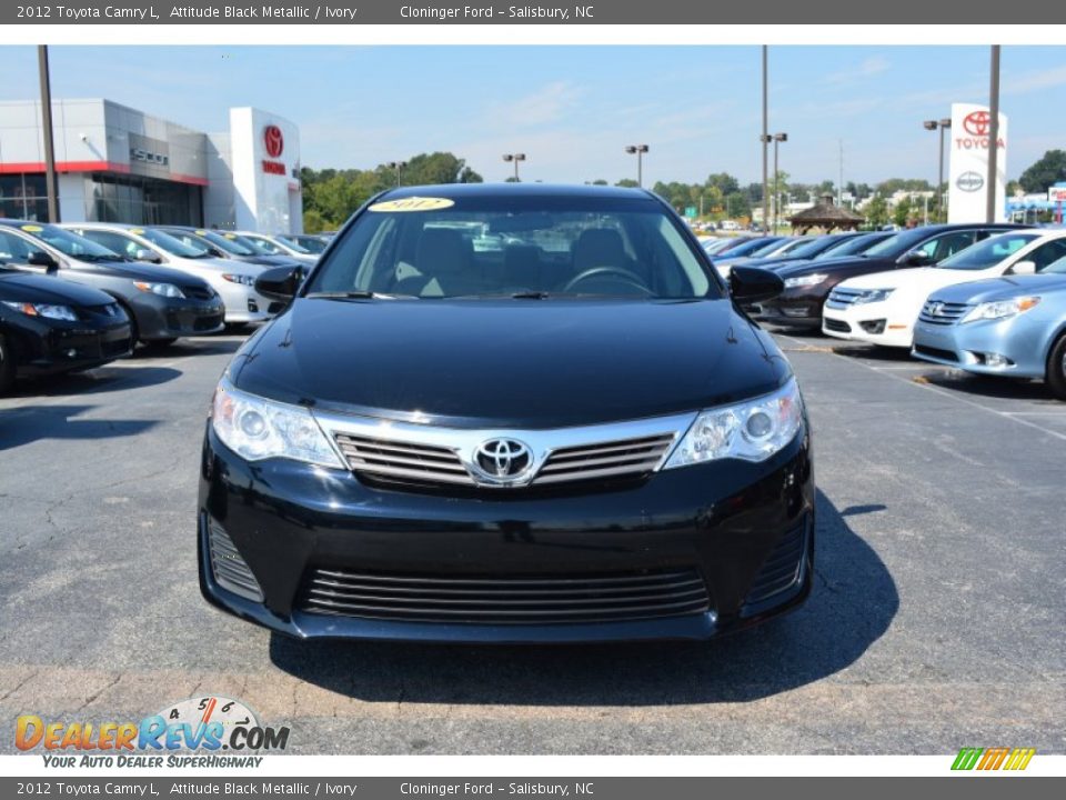 2012 Toyota Camry L Attitude Black Metallic / Ivory Photo #26