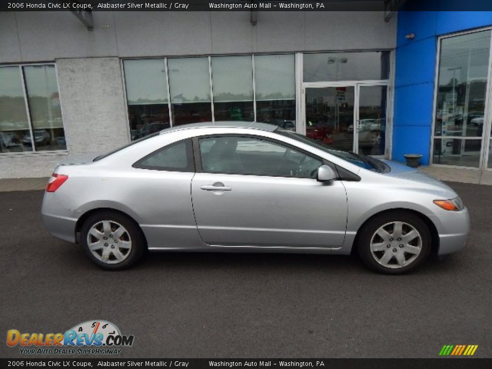 2006 Honda Civic LX Coupe Alabaster Silver Metallic / Gray Photo #2