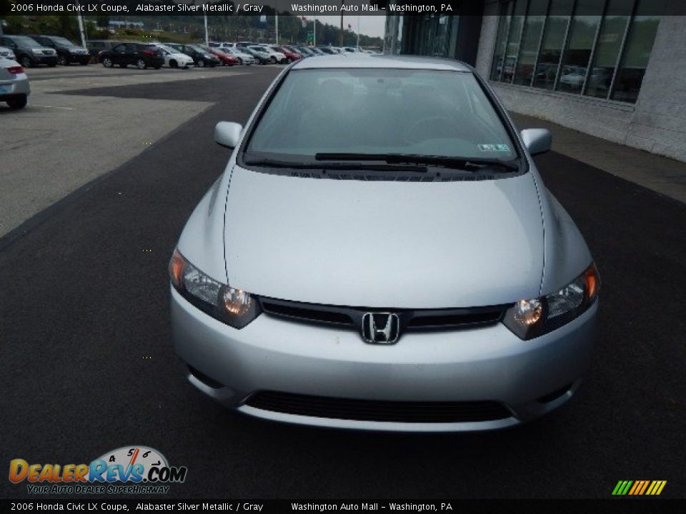 2006 Honda Civic LX Coupe Alabaster Silver Metallic / Gray Photo #3