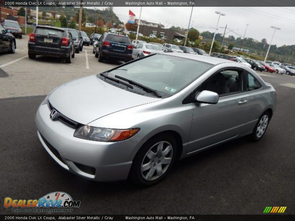 2006 Honda Civic LX Coupe Alabaster Silver Metallic / Gray Photo #4