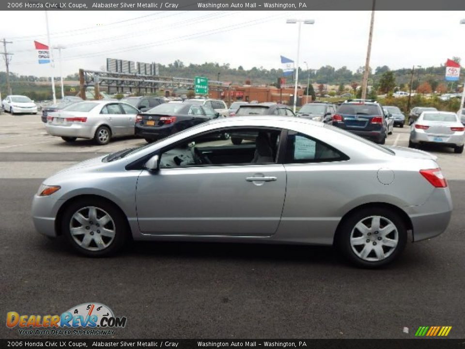 2006 Honda Civic LX Coupe Alabaster Silver Metallic / Gray Photo #5