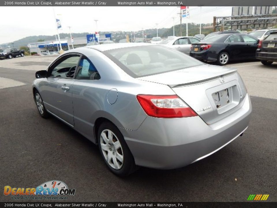 2006 Honda Civic LX Coupe Alabaster Silver Metallic / Gray Photo #6
