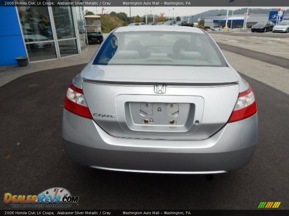 2006 Honda Civic LX Coupe Alabaster Silver Metallic / Gray Photo #7