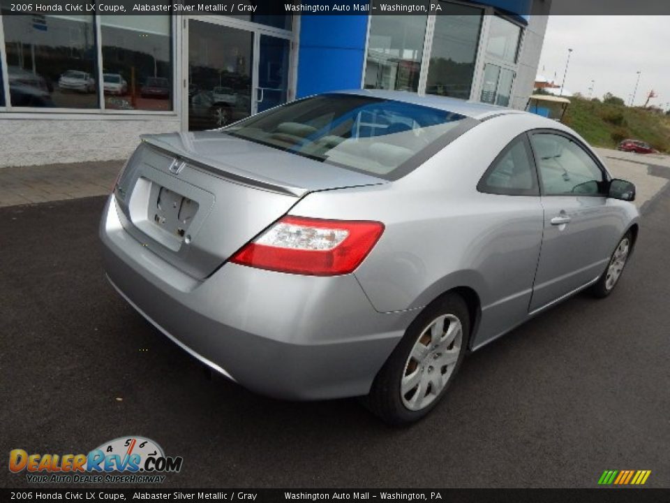 2006 Honda Civic LX Coupe Alabaster Silver Metallic / Gray Photo #8