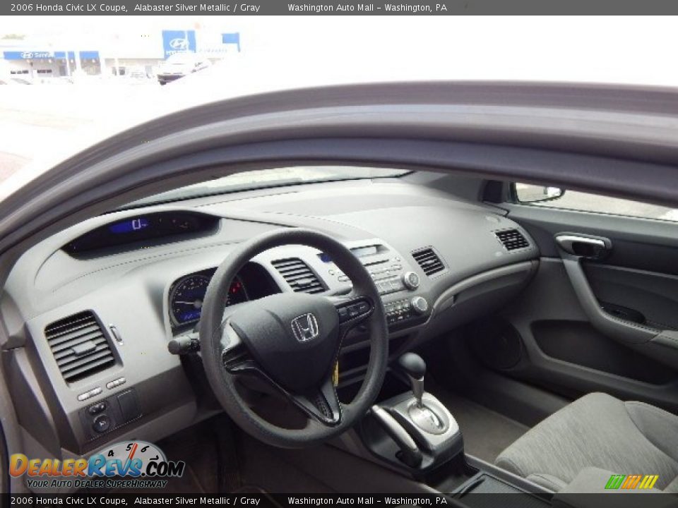 2006 Honda Civic LX Coupe Alabaster Silver Metallic / Gray Photo #10