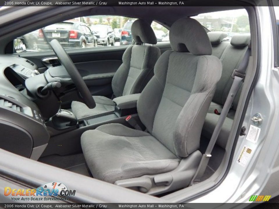 2006 Honda Civic LX Coupe Alabaster Silver Metallic / Gray Photo #12