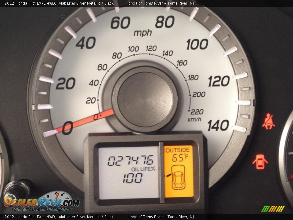 2012 Honda Pilot EX-L 4WD Alabaster Silver Metallic / Black Photo #22