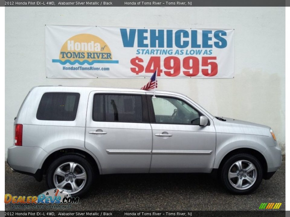 2012 Honda Pilot EX-L 4WD Alabaster Silver Metallic / Black Photo #27