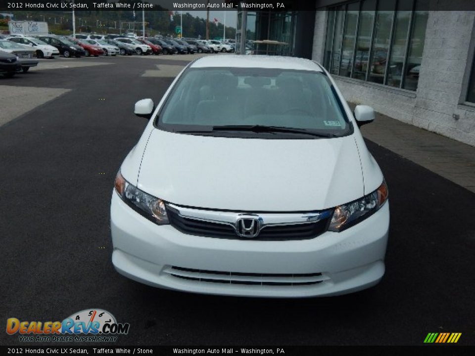 2012 Honda Civic LX Sedan Taffeta White / Stone Photo #3
