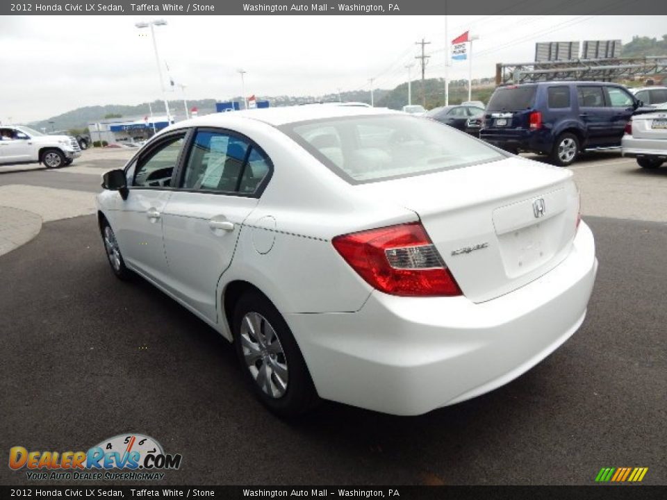 2012 Honda Civic LX Sedan Taffeta White / Stone Photo #6