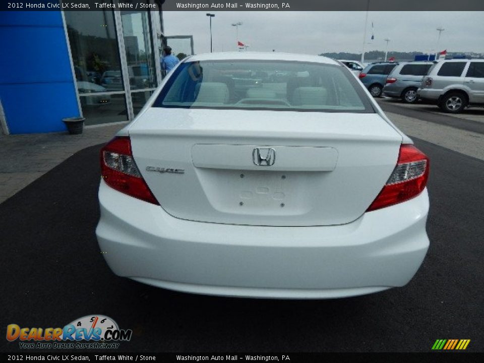 2012 Honda Civic LX Sedan Taffeta White / Stone Photo #7