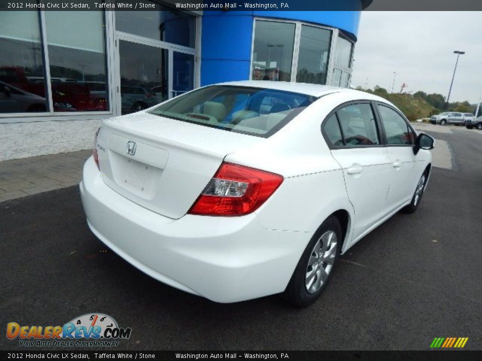 2012 Honda Civic LX Sedan Taffeta White / Stone Photo #8