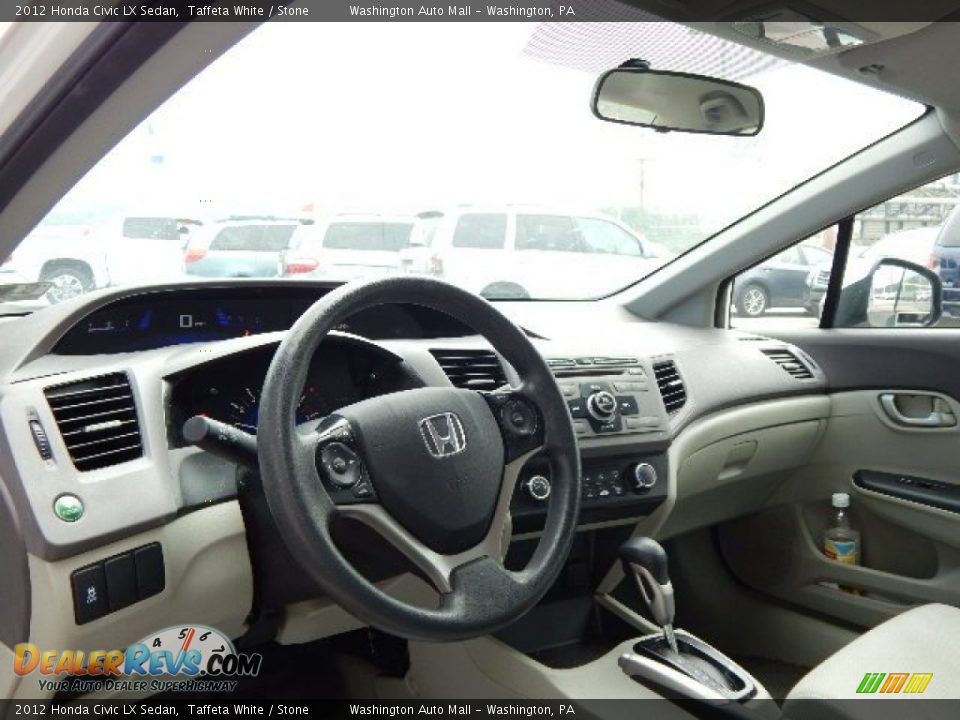 2012 Honda Civic LX Sedan Taffeta White / Stone Photo #10