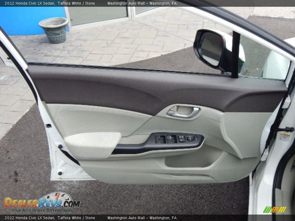 2012 Honda Civic LX Sedan Taffeta White / Stone Photo #11