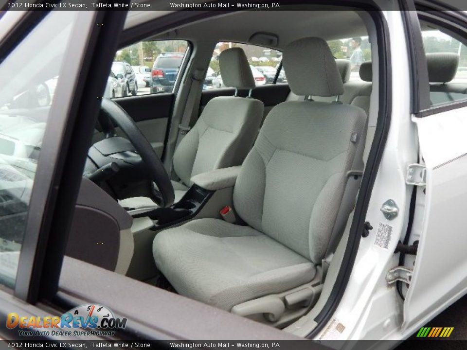 2012 Honda Civic LX Sedan Taffeta White / Stone Photo #12
