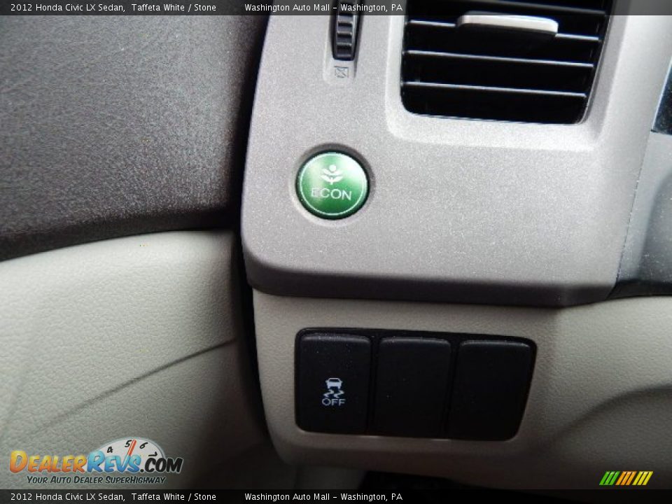2012 Honda Civic LX Sedan Taffeta White / Stone Photo #14
