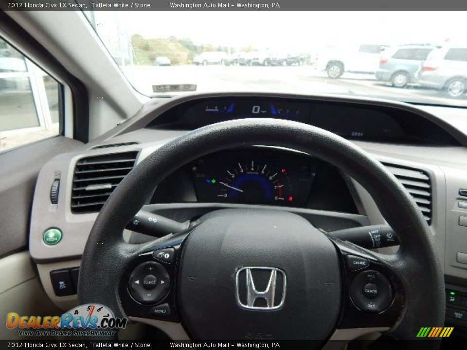 2012 Honda Civic LX Sedan Taffeta White / Stone Photo #16