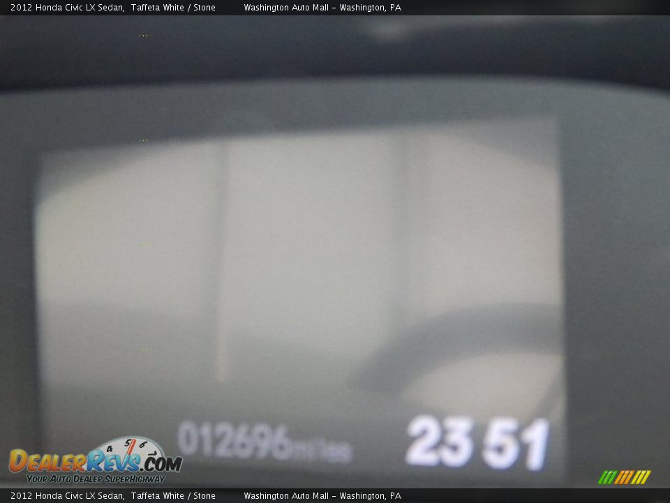 2012 Honda Civic LX Sedan Taffeta White / Stone Photo #20