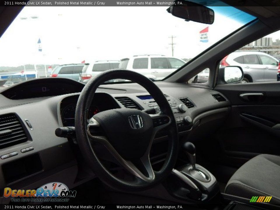 2011 Honda Civic LX Sedan Polished Metal Metallic / Gray Photo #10