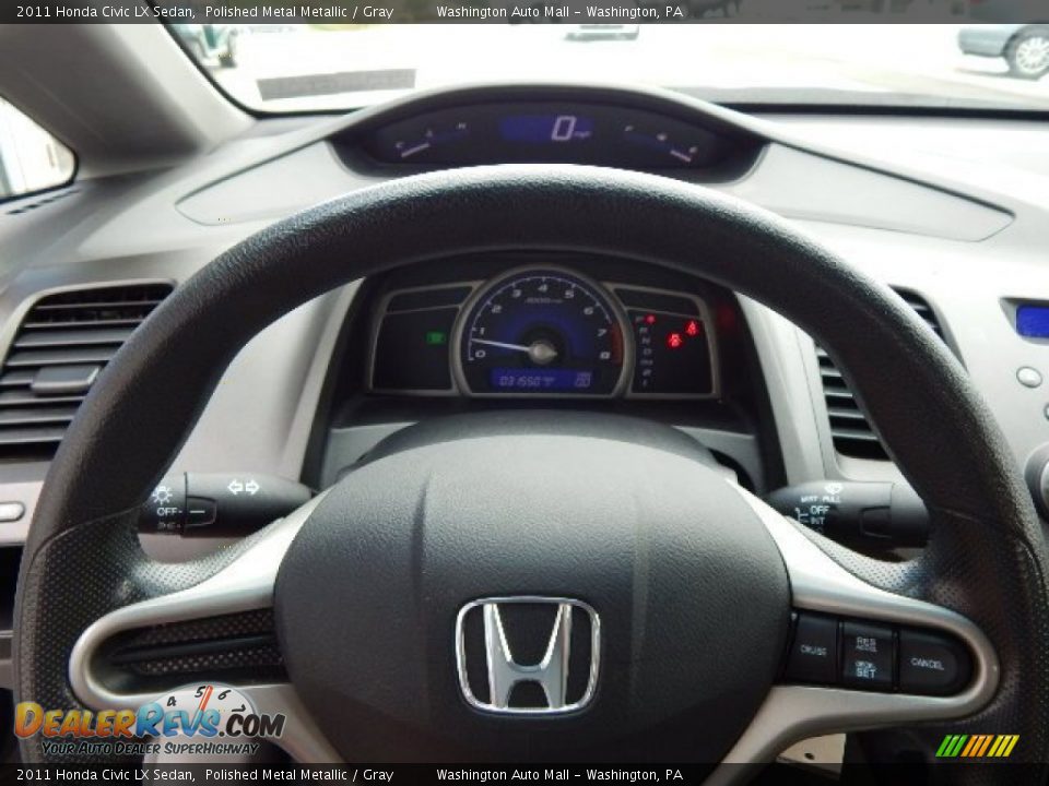 2011 Honda Civic LX Sedan Polished Metal Metallic / Gray Photo #16