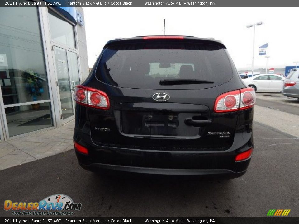 2011 Hyundai Santa Fe SE AWD Phantom Black Metallic / Cocoa Black Photo #7