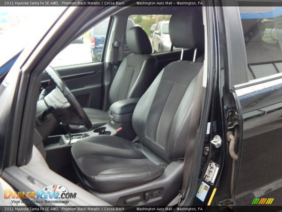 2011 Hyundai Santa Fe SE AWD Phantom Black Metallic / Cocoa Black Photo #11