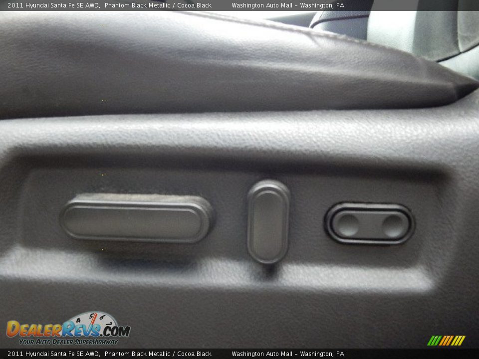 2011 Hyundai Santa Fe SE AWD Phantom Black Metallic / Cocoa Black Photo #12