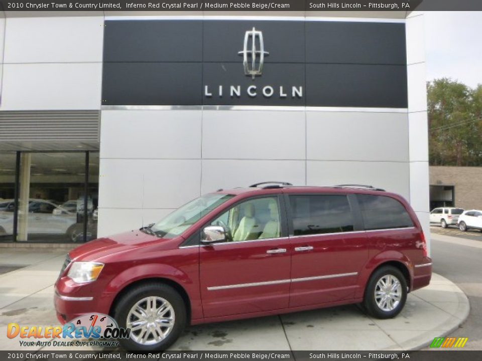 2010 Chrysler Town & Country Limited Inferno Red Crystal Pearl / Medium Pebble Beige/Cream Photo #1