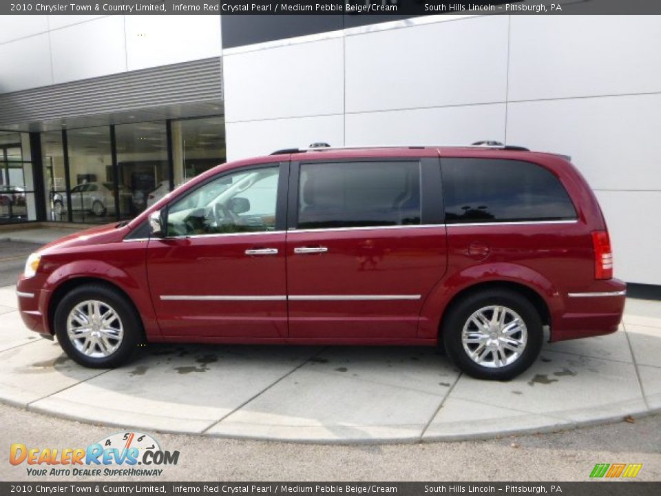 2010 Chrysler Town & Country Limited Inferno Red Crystal Pearl / Medium Pebble Beige/Cream Photo #2