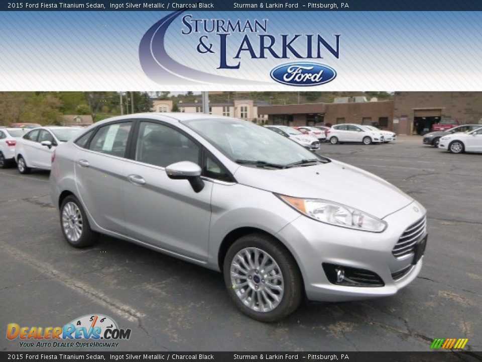 2015 Ford Fiesta Titanium Sedan Ingot Silver Metallic / Charcoal Black Photo #1