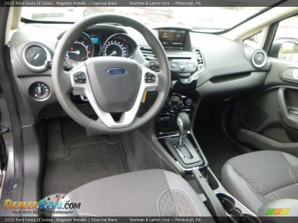 Charcoal Black Interior - 2015 Ford Fiesta SE Sedan Photo #10
