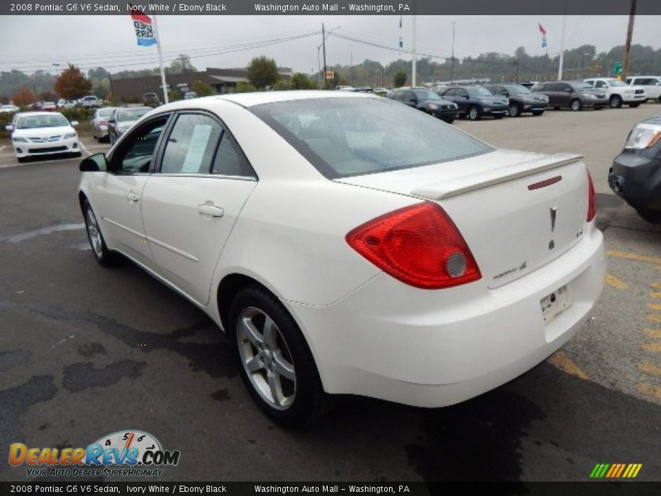 2008 Pontiac G6 V6 Sedan Ivory White / Ebony Black Photo #8