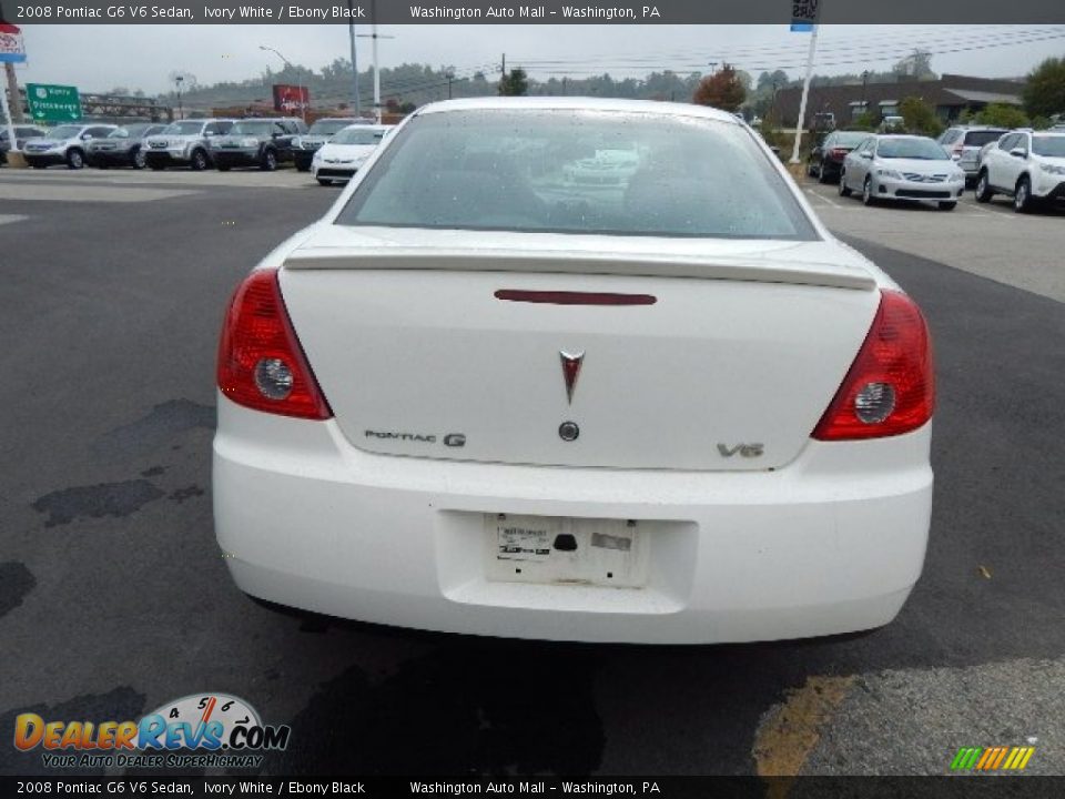 2008 Pontiac G6 V6 Sedan Ivory White / Ebony Black Photo #9