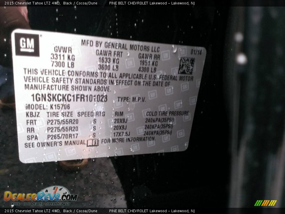 2015 Chevrolet Tahoe LTZ 4WD Black / Cocoa/Dune Photo #8