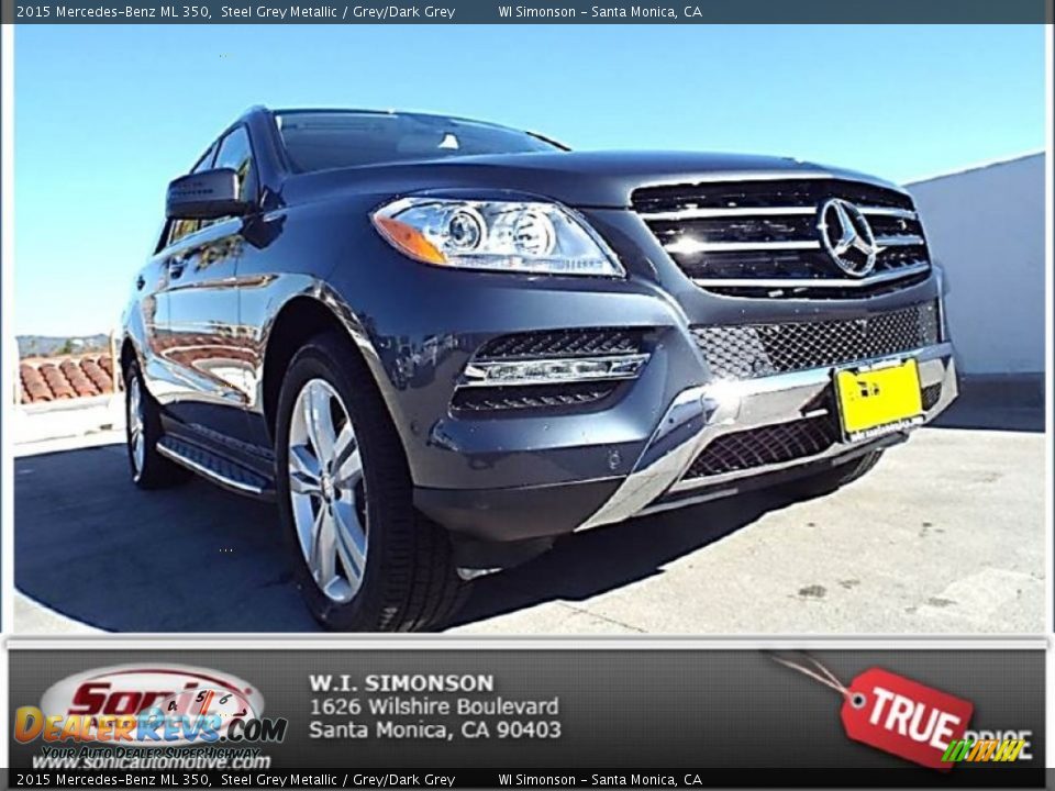 2015 Mercedes-Benz ML 350 Steel Grey Metallic / Grey/Dark Grey Photo #1