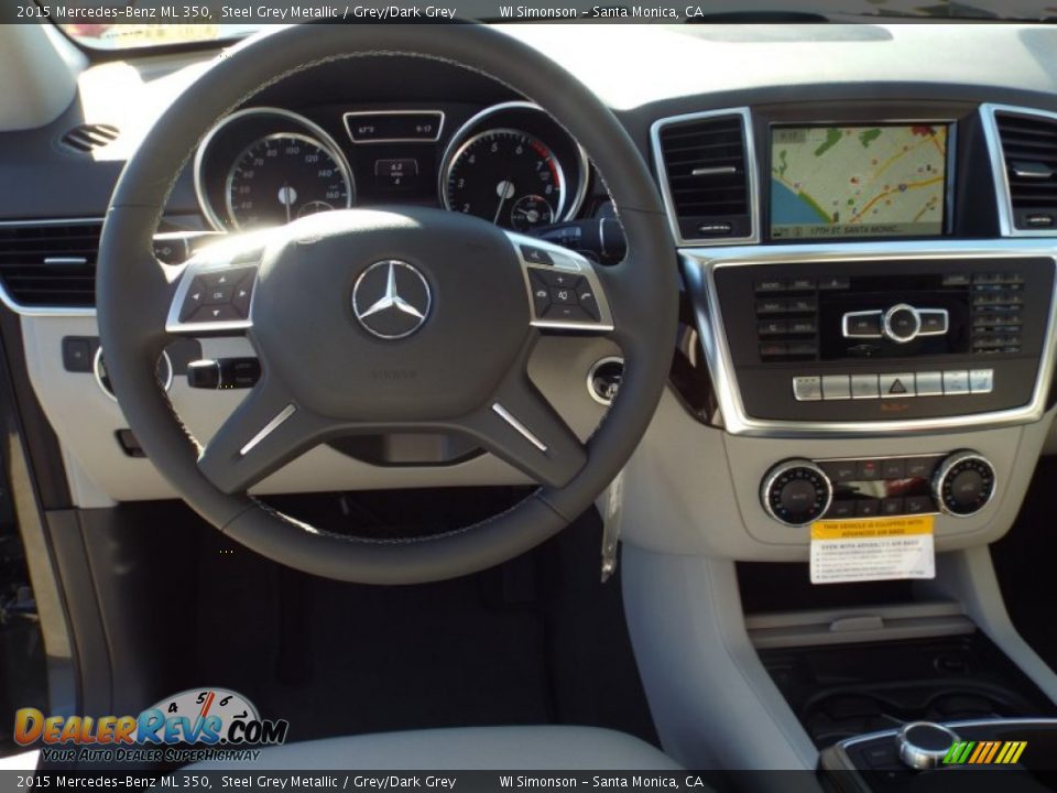 2015 Mercedes-Benz ML 350 Steel Grey Metallic / Grey/Dark Grey Photo #9