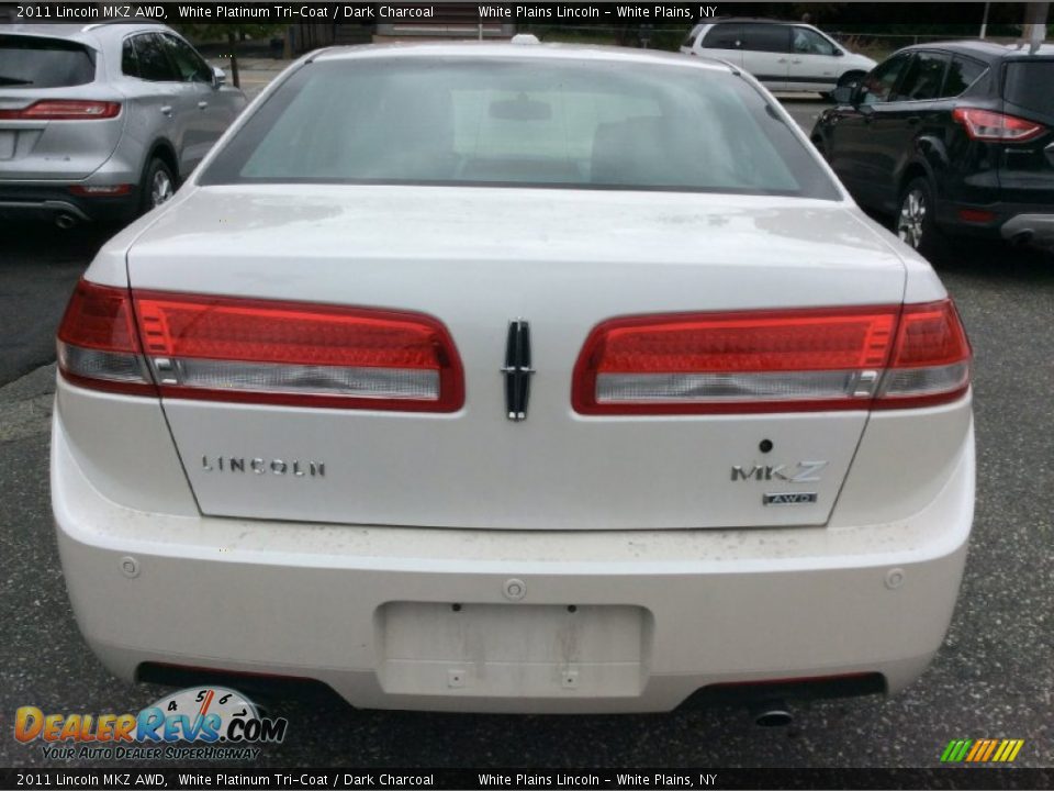 2011 Lincoln MKZ AWD White Platinum Tri-Coat / Dark Charcoal Photo #5