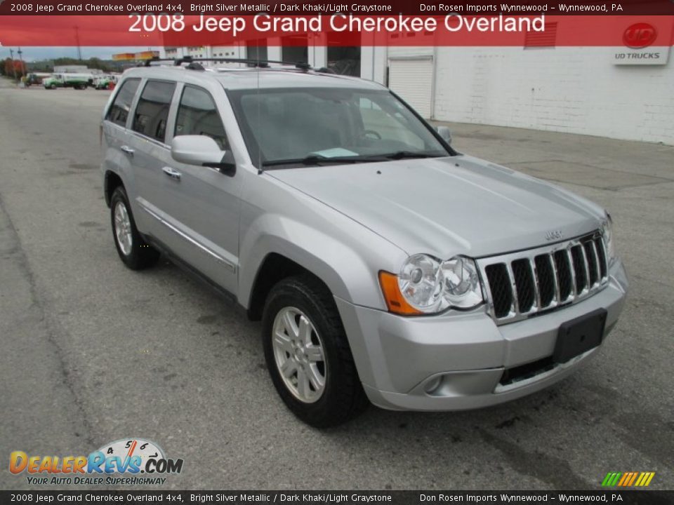 2008 Jeep Grand Cherokee Overland 4x4 Bright Silver Metallic / Dark Khaki/Light Graystone Photo #1