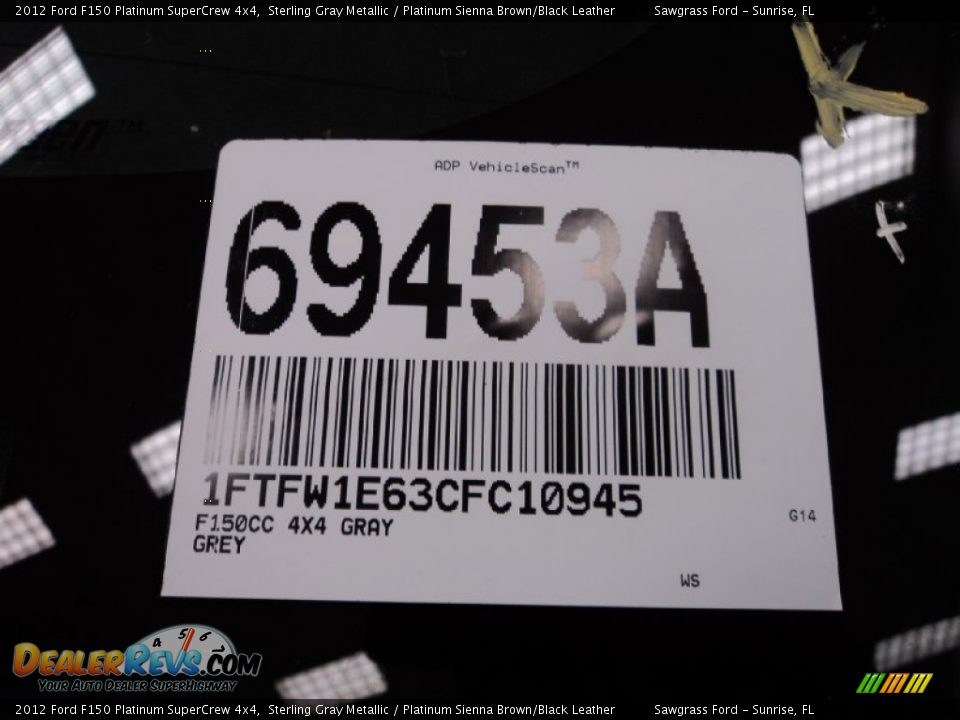 2012 Ford F150 Platinum SuperCrew 4x4 Sterling Gray Metallic / Platinum Sienna Brown/Black Leather Photo #34