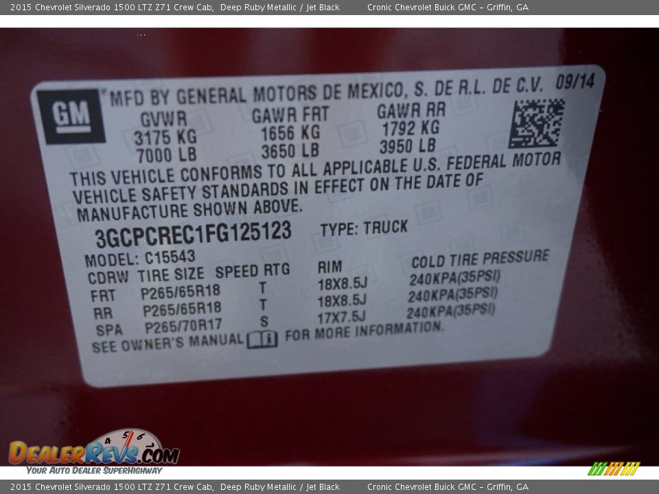 2015 Chevrolet Silverado 1500 LTZ Z71 Crew Cab Deep Ruby Metallic / Jet Black Photo #16