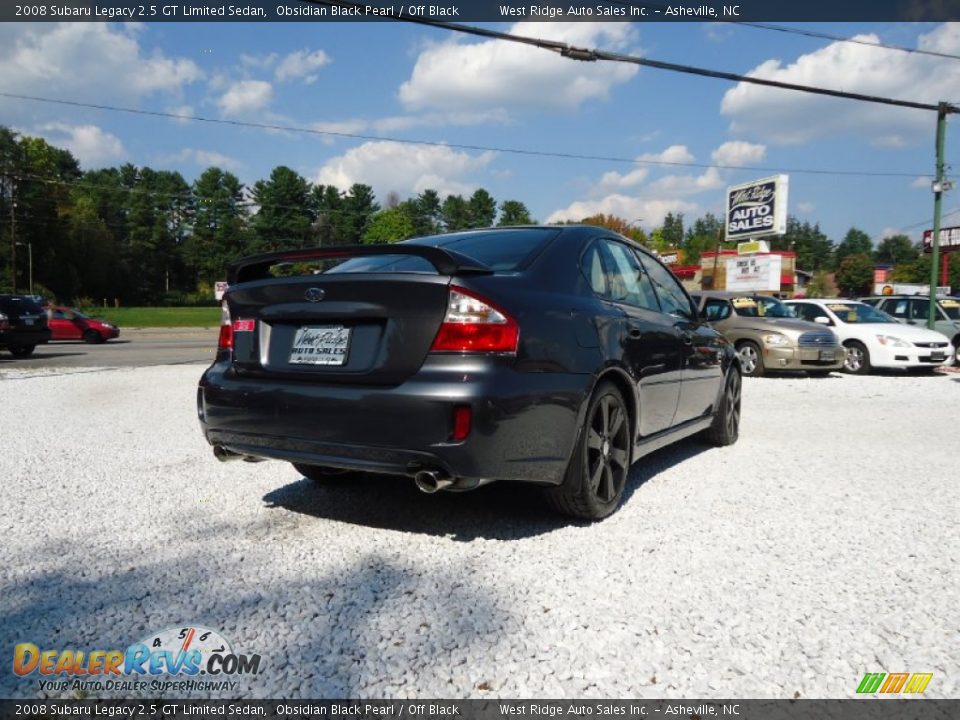 2008 Subaru Legacy 2.5 GT Limited Sedan Obsidian Black Pearl / Off Black Photo #6
