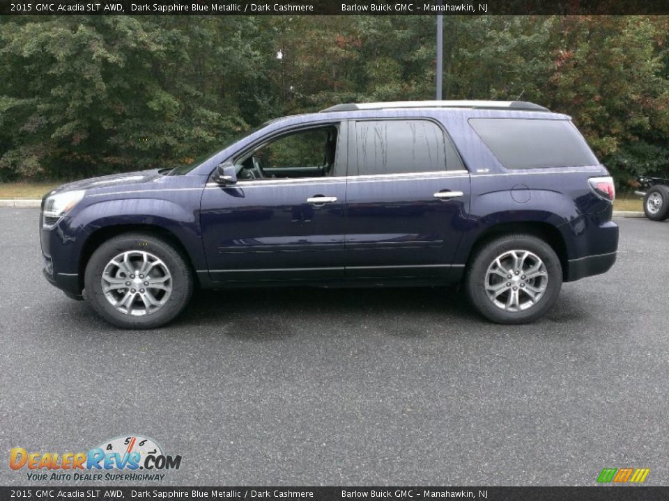 2015 GMC Acadia SLT AWD Dark Sapphire Blue Metallic / Dark Cashmere Photo #3