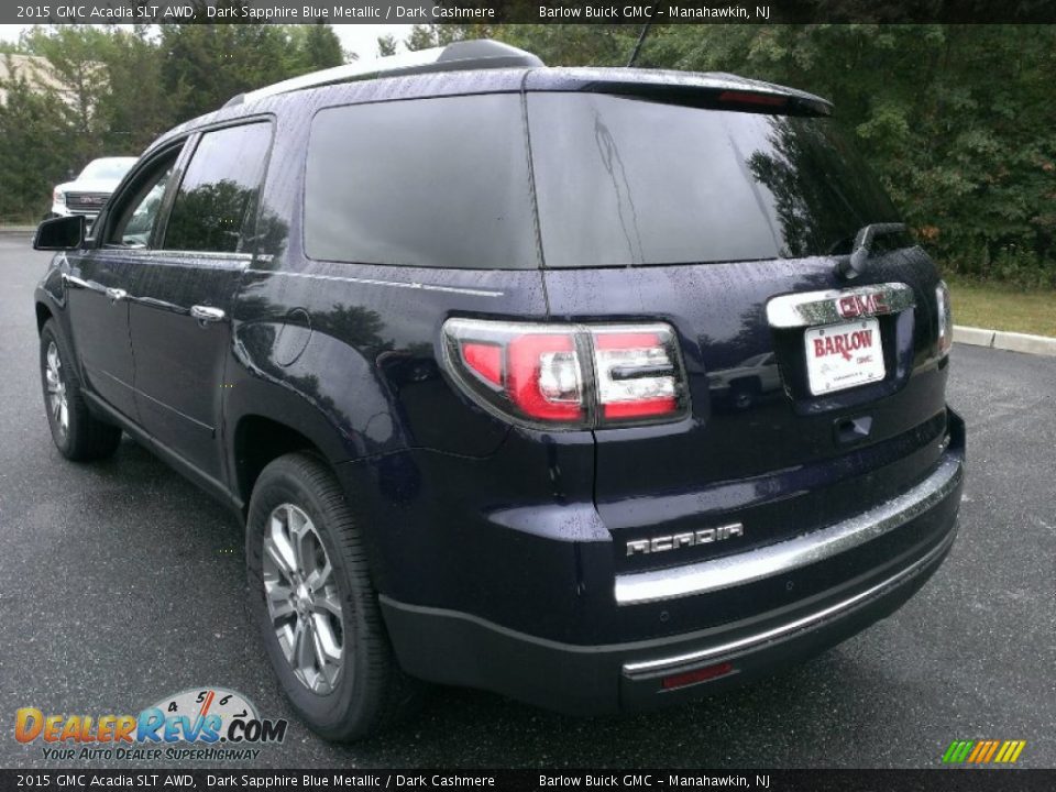 2015 GMC Acadia SLT AWD Dark Sapphire Blue Metallic / Dark Cashmere Photo #4