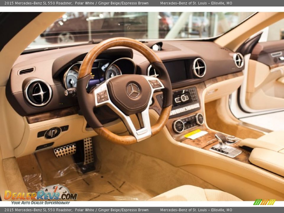 Ginger Beige/Espresso Brown Interior - 2015 Mercedes-Benz SL 550 Roadster Photo #12
