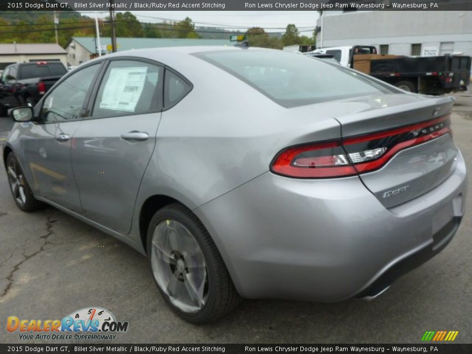 2015 Dodge Dart GT Billet Silver Metallic / Black/Ruby Red Accent Stitching Photo #3