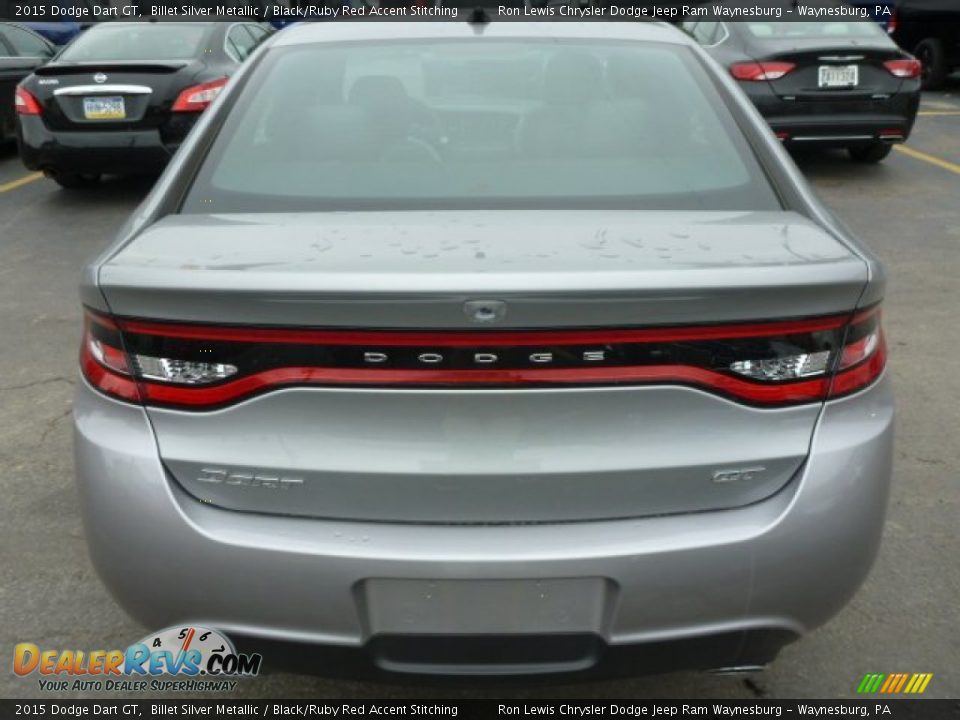 2015 Dodge Dart GT Billet Silver Metallic / Black/Ruby Red Accent Stitching Photo #4
